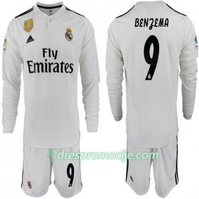 Real Madrid Dres BENZEMA 11 Dječji Domaći 2018/19 Dugim Rukavima